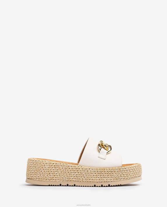 Unisa kvinnor vit sandal med kedja på vampen 06DT801