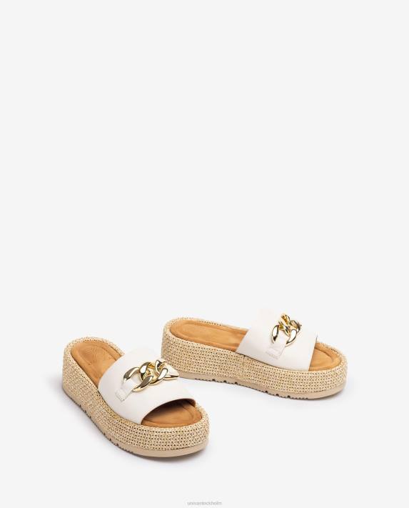 Unisa kvinnor vit sandal med kedja på vampen 06DT801