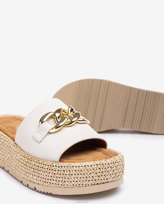 Unisa kvinnor vit sandal med kedja på vampen 06DT801