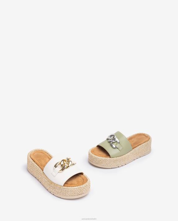 Unisa kvinnor vit sandal med kedja på vampen 06DT801