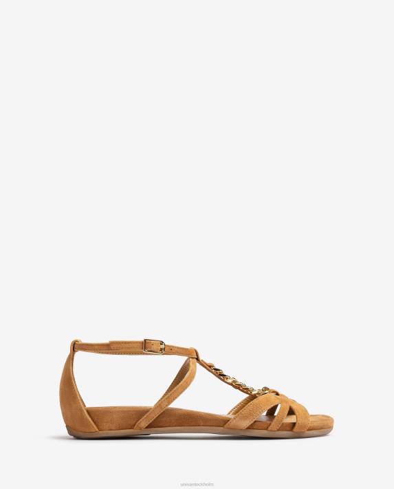 Unisa kvinnor brun platt sandal med kedja 06DT90
