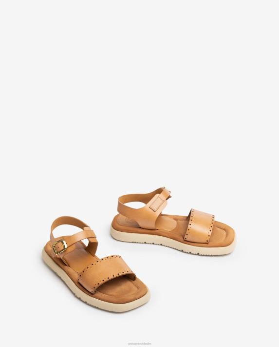 Unisa kvinnor graciös platt sandal med hålmönster 06DT101