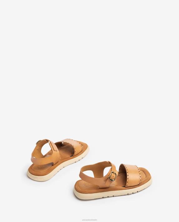 Unisa kvinnor graciös platt sandal med hålmönster 06DT101