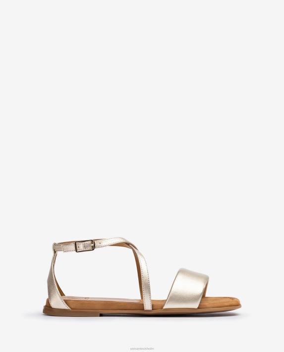 Unisa kvinnor graciös sandal i metallisk läderfinish 06DT340