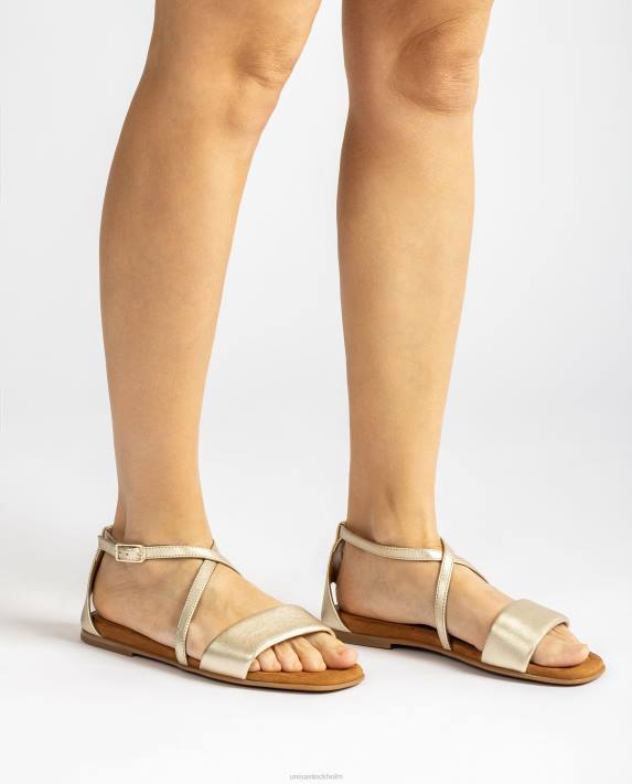 Unisa kvinnor graciös sandal i metallisk läderfinish 06DT340