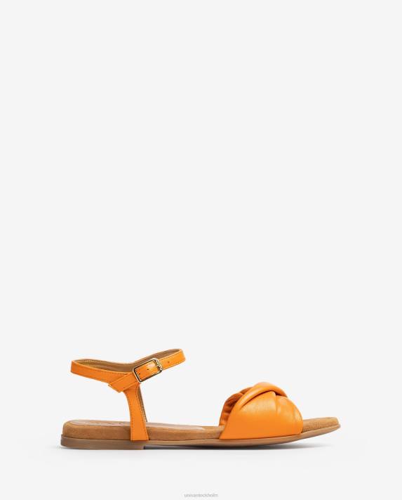 Unisa kvinnor orange sandal med en quiltad vamp 06DT78