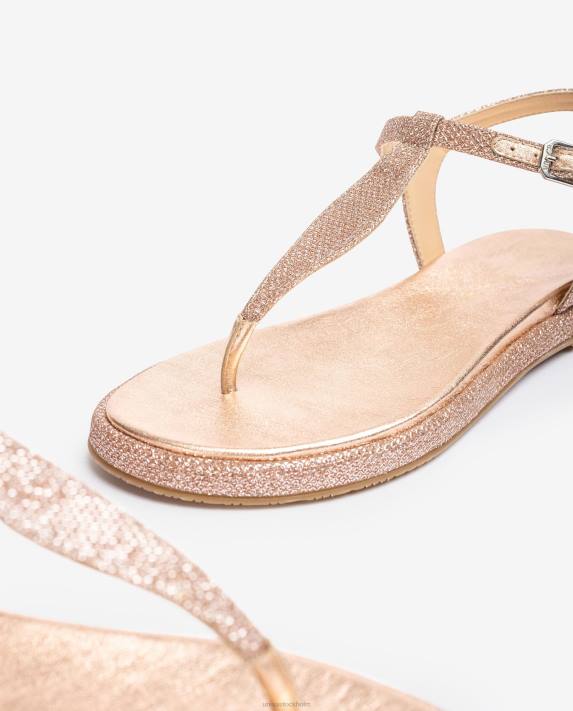 Unisa kvinnor rosa tåstolpssandal i glänsande tyg 06DT28