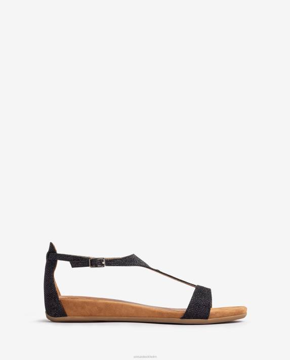 Unisa kvinnor svart sandal med rem över vristen 06DT73