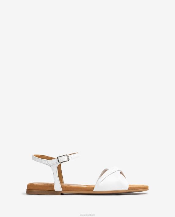 Unisa kvinnor vit sandal med en quiltad vamp 06DT79