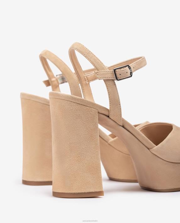 Unisa kvinnor beige högklackat och plattformssandal 06DT363