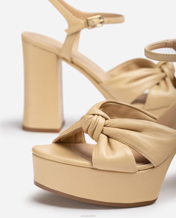 Unisa kvinnor beige högklackat och plattformssandal 06DT402