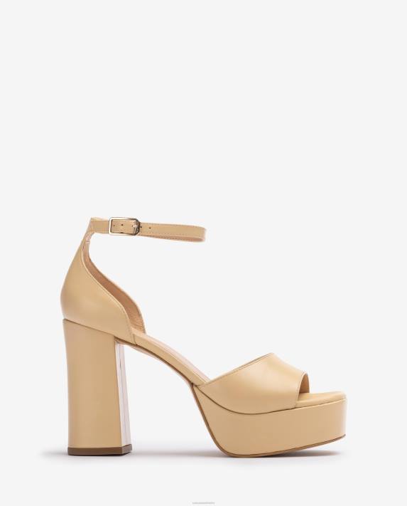 Unisa kvinnor beige sandal med fyrkantig tå med plattform 06DT54