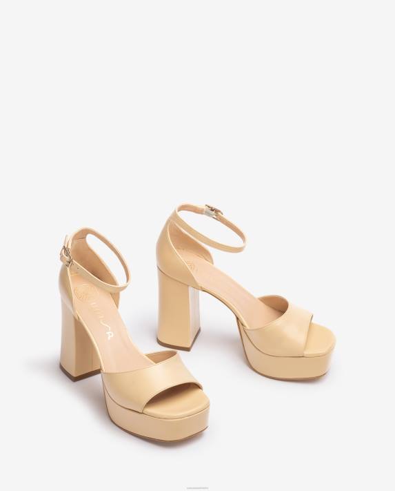 Unisa kvinnor beige sandal med fyrkantig tå med plattform 06DT54