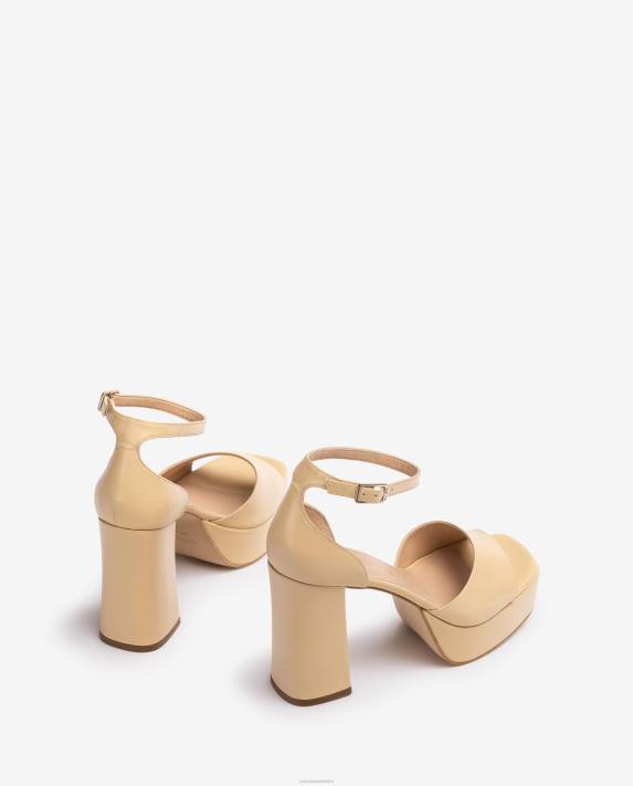Unisa kvinnor beige sandal med fyrkantig tå med plattform 06DT54