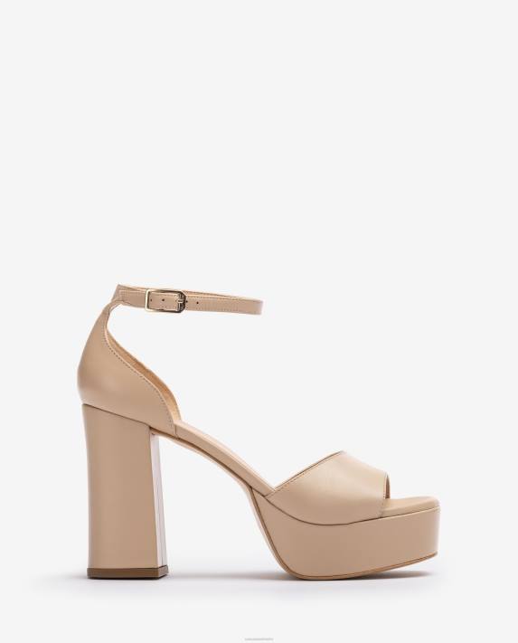 Unisa kvinnor beige sandal med fyrkantig tå med plattform 06DT56