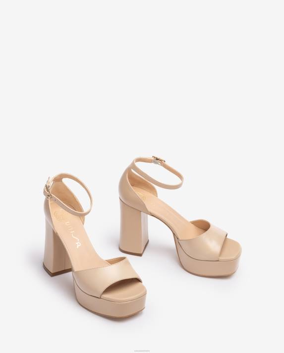 Unisa kvinnor beige sandal med fyrkantig tå med plattform 06DT56