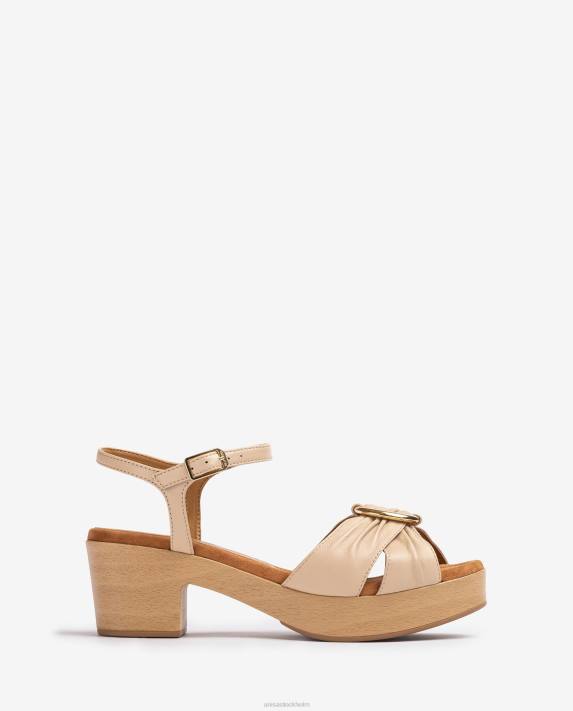 Unisa kvinnor beige sandal med rund tå med kant 06DT119