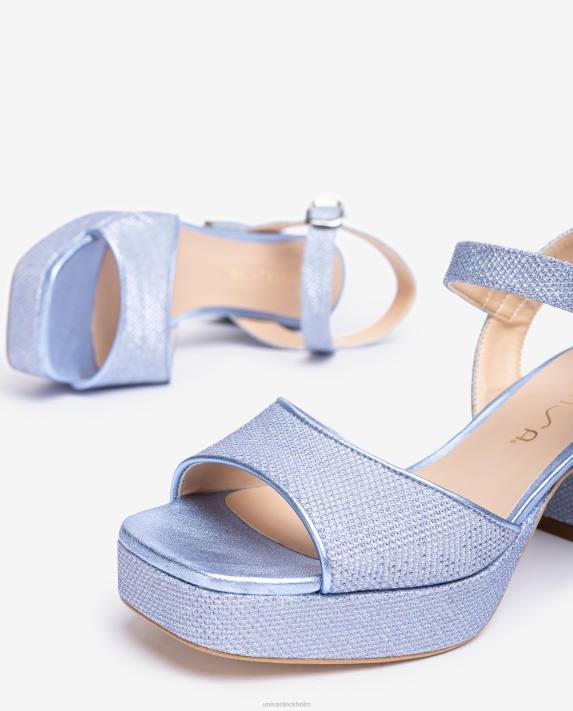 Unisa kvinnor blå sandal med klack och plattform 06DT211