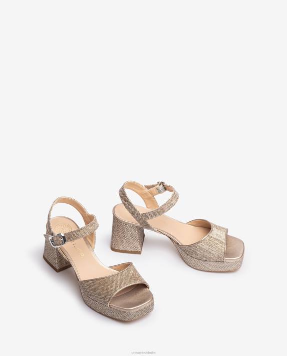 Unisa kvinnor brons sandal med klack och plattform 06DT212