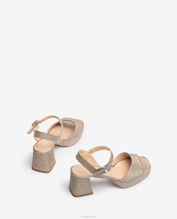 Unisa kvinnor brons sandal med klack och plattform 06DT212