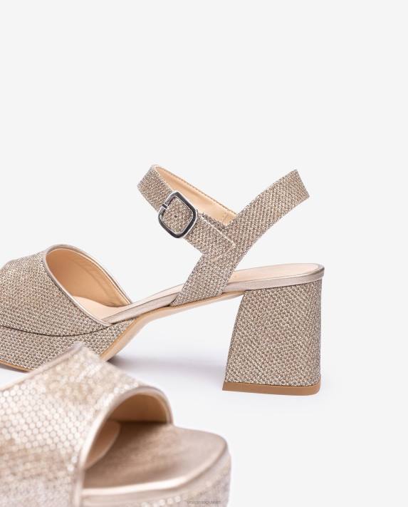 Unisa kvinnor brons sandal med klack och plattform 06DT212