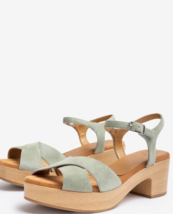 Unisa kvinnor grön sandal med korsband 06DT124