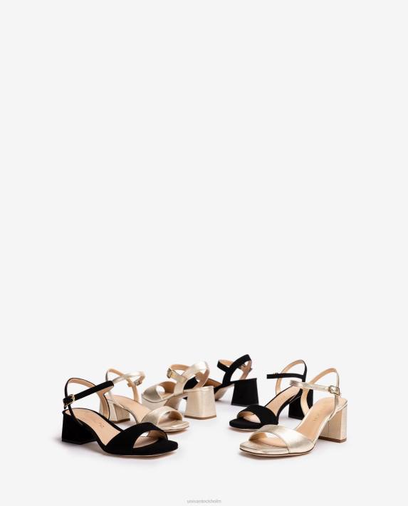 Unisa kvinnor guld sandal med klack och plattform 06DT216