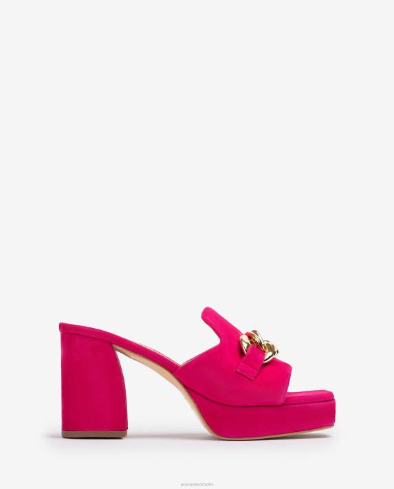 Unisa kvinnor rosa mockasandal med kedja 06DT221