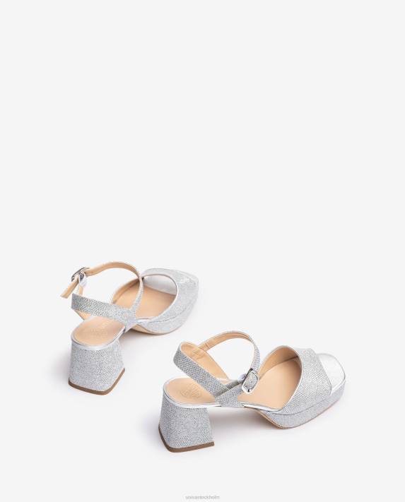 Unisa kvinnor silver sandal med klack och plattform 06DT213