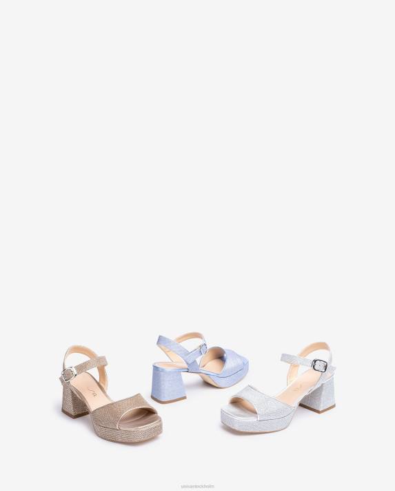 Unisa kvinnor silver sandal med klack och plattform 06DT213