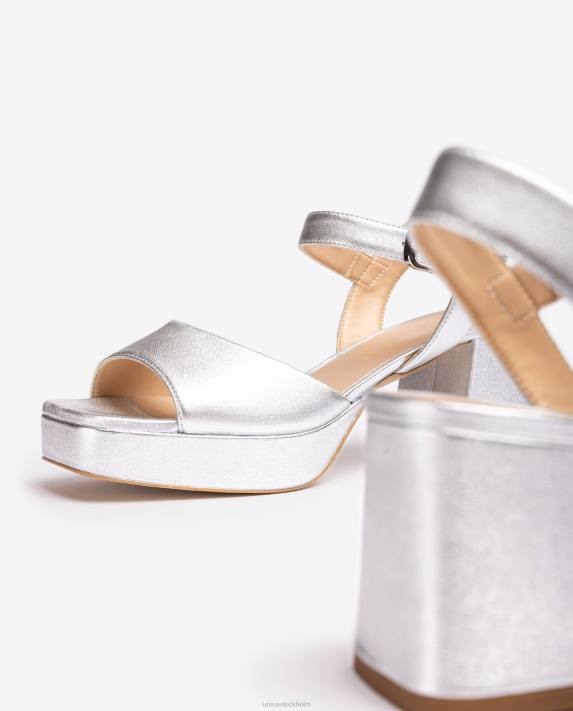 Unisa kvinnor silver sandal med klack och plattform 06DT4