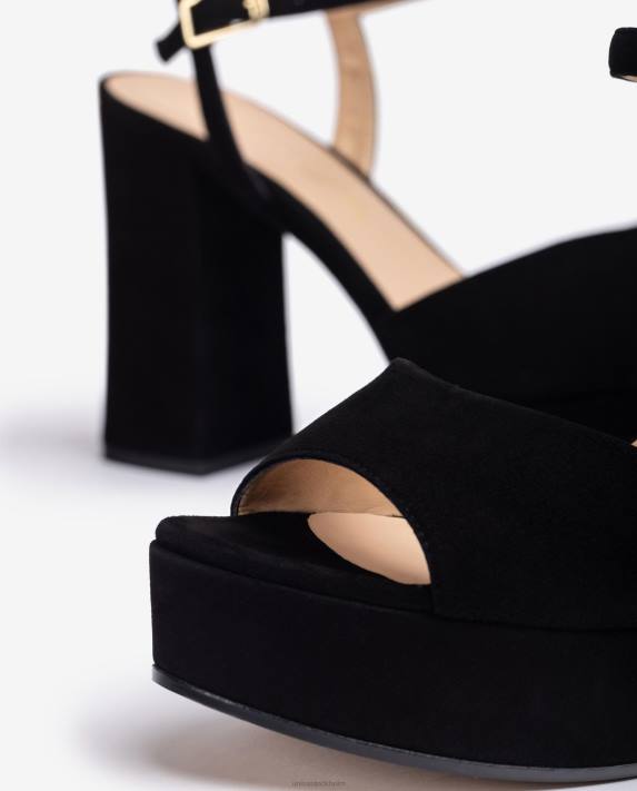 Unisa kvinnor svart högklackat och plattformssandal 06DT362