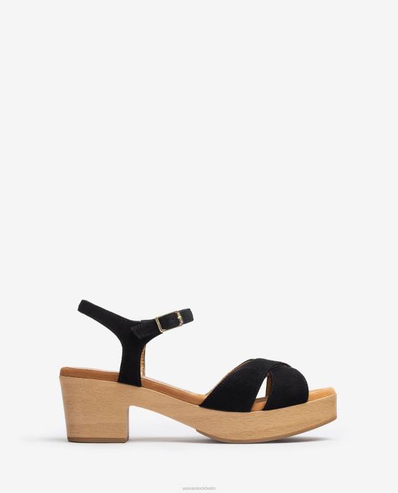 Unisa kvinnor svart sandal med korsband 06DT122