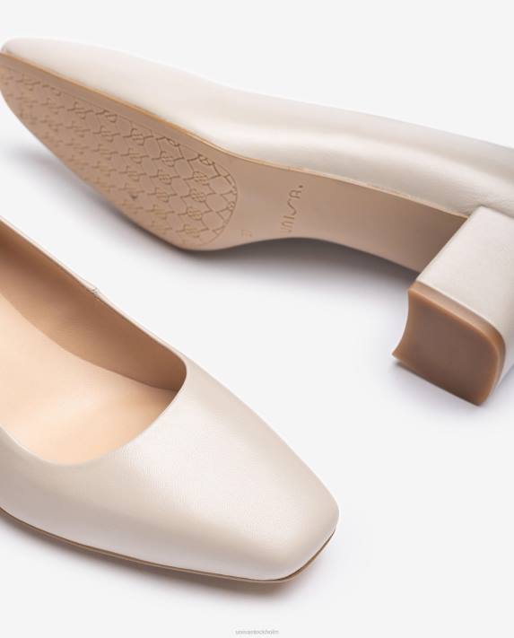 Unisa kvinnor beige pump med bred häl 06DT566