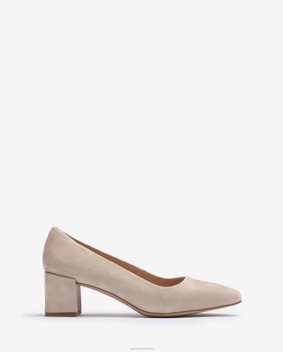 Unisa kvinnor beige pump med bred häl 06DT568