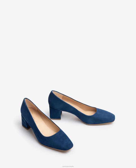 Unisa kvinnor blå pump med bred häl 06DT572