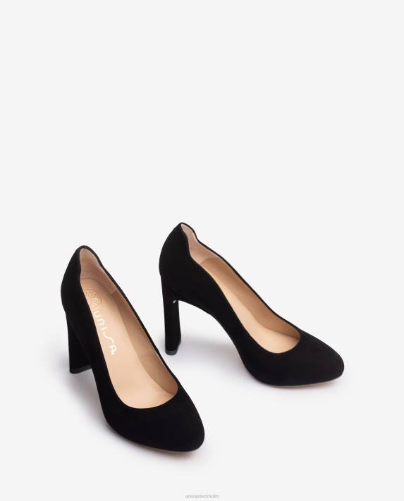 Unisa kvinnor svart högklackad sko med en inre plattform 06DT577