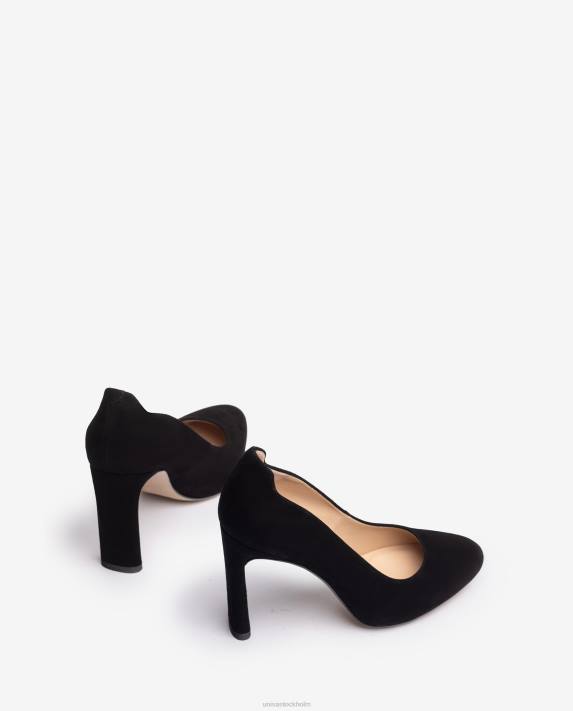 Unisa kvinnor svart högklackad sko med en inre plattform 06DT577