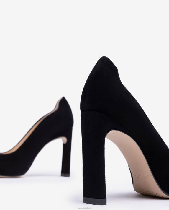 Unisa kvinnor svart högklackad sko med en inre plattform 06DT577