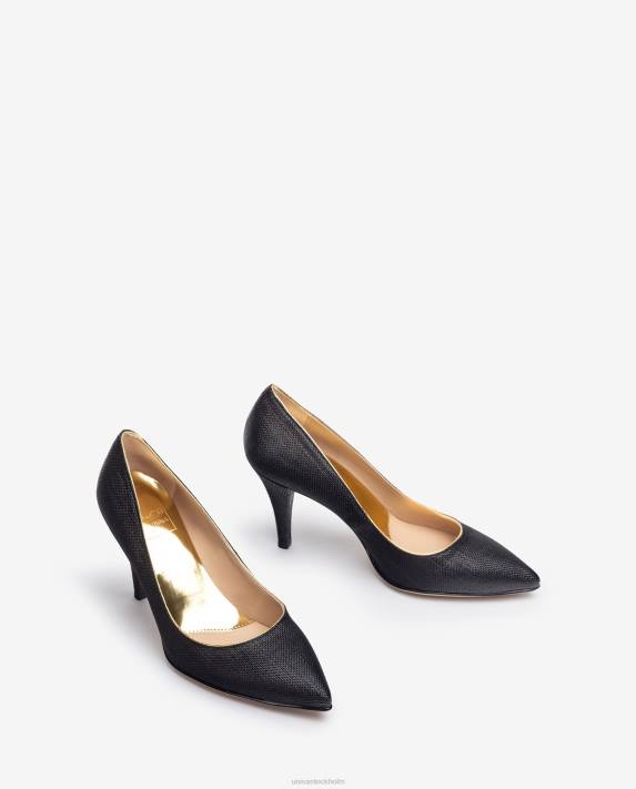 Unisa kvinnor svart pump gjord i raffia 06DT1323