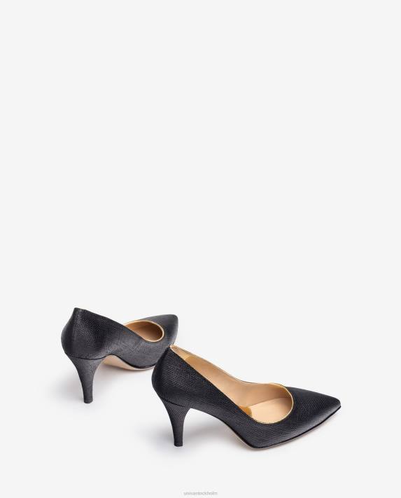 Unisa kvinnor svart pump gjord i raffia 06DT1323