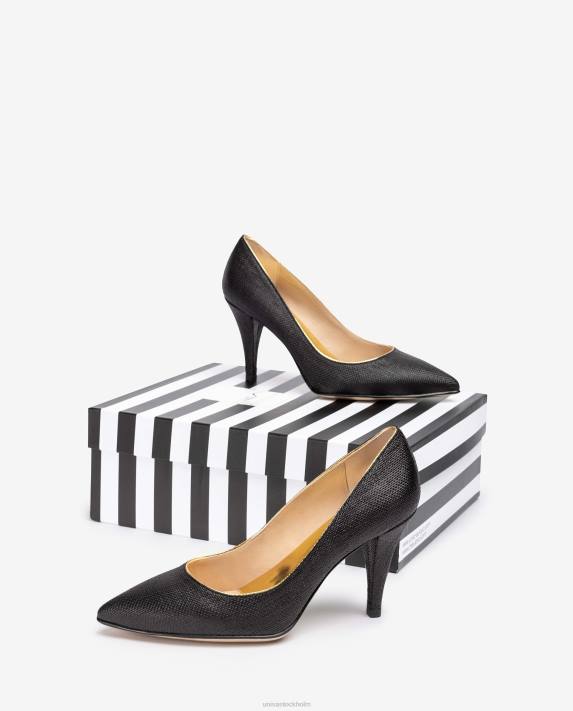 Unisa kvinnor svart pump gjord i raffia 06DT1323