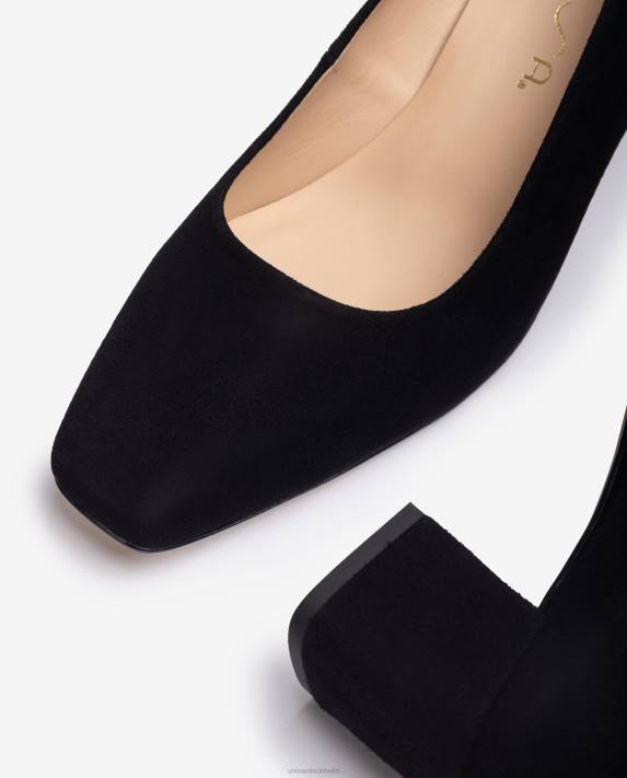 Unisa kvinnor svart pump med bred häl 06DT554