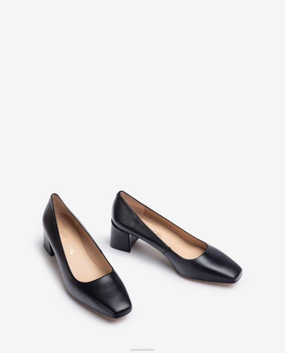 Unisa kvinnor svart pump med bred häl 06DT556