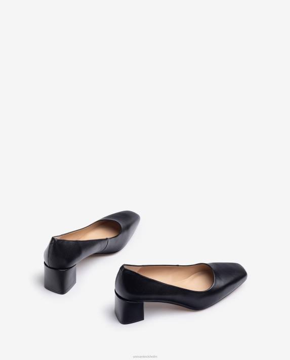 Unisa kvinnor svart pump med bred häl 06DT556