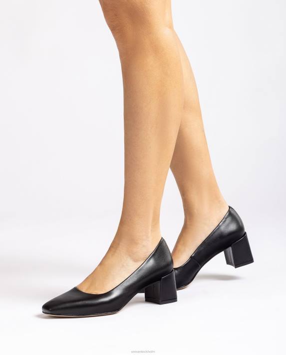 Unisa kvinnor svart pump med bred häl 06DT556