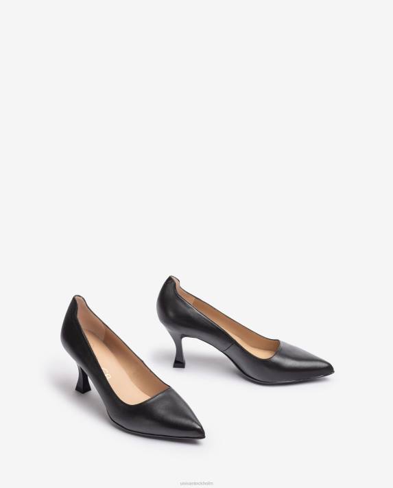 Unisa kvinnor svart pump med målad häl 06DT573