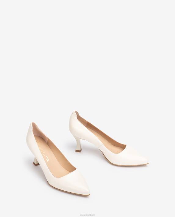 Unisa kvinnor vit pump med målad häl 06DT574