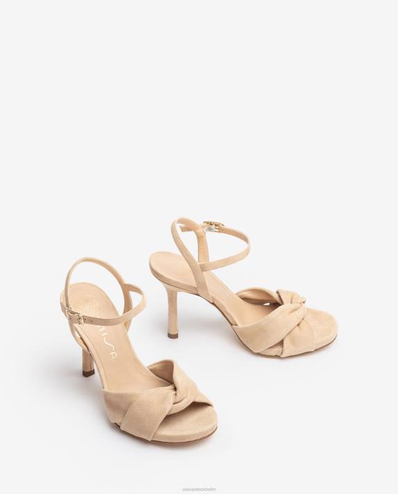 Unisa kvinnor beige crossover vamp högklackad sandal 06DT290