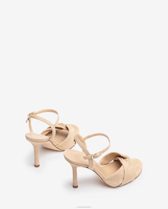 Unisa kvinnor beige crossover vamp högklackad sandal 06DT290